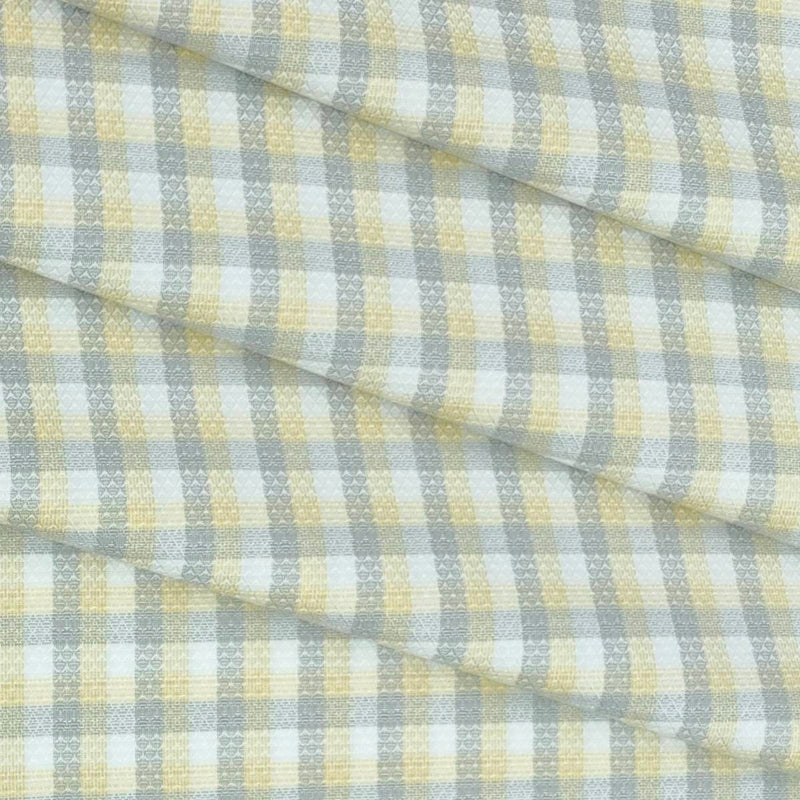 Shirt Fabric Grasim Egyptian Giza Cotton Check Colour Grey N Butter Cream