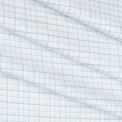 Shirt Fabric Grasim Egyptian Giza Cotton Mix Check Colour Light Blue