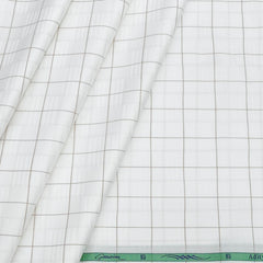 Shirt Fabric Grasim Egyptian Giza Cotton Broad Check Colour Brown N White