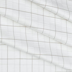 Shirt Fabric Grasim Egyptian Giza Cotton Broad Check Colour Brown N White