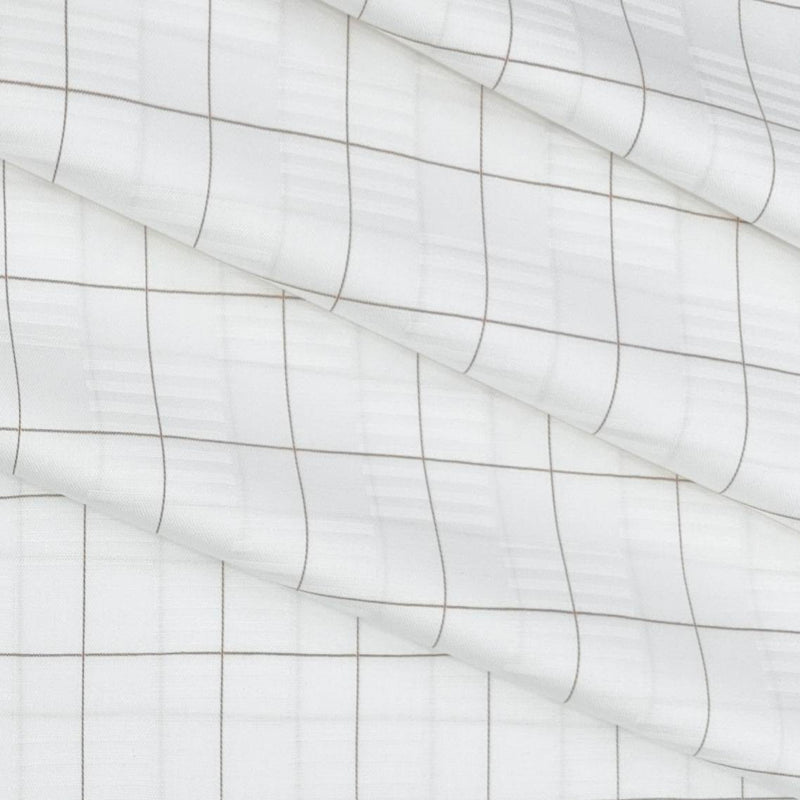 Shirt Fabric Grasim Egyptian Giza Cotton Broad Check Colour Brown N White