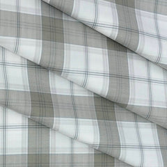 Shirt Fabric Grasim Egyptian Giza Cotton Broad Check Colour Grey N Off White