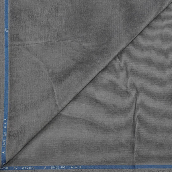 Corduroy Arvind Pure Cotton stretchable Trouser Fabric Colour Grey