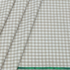 Shirt Fabric Grasim Egyptian Giza Cotton Check Colour Brown N Off White