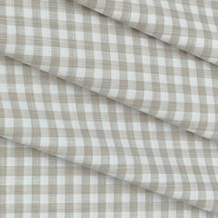 Shirt Fabric Grasim Egyptian Giza Cotton Check Colour Brown N Off White