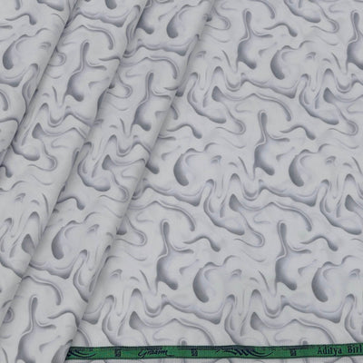 Shirt Fabric Grasim Egyptian Giza Cotton Printed Colour White N Grey
