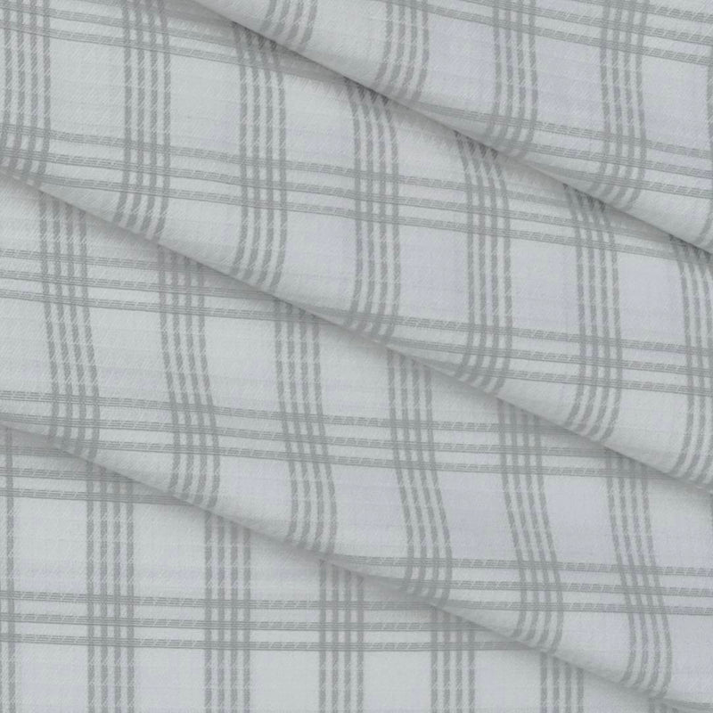 Shirt Fabric Grasim Egyptian Giza Cotton Broad Check Colour Light Grey N White