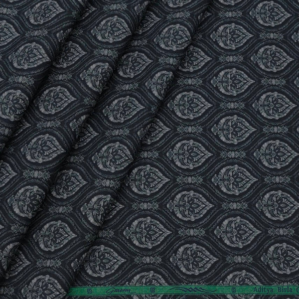 Shirt Fabric Grasim Egyptian Giza Cotton Printed Colour Blackish Grey