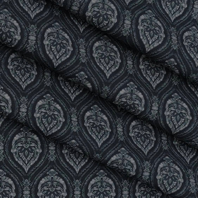 Shirt Fabric Grasim Egyptian Giza Cotton Printed Colour Blackish Grey