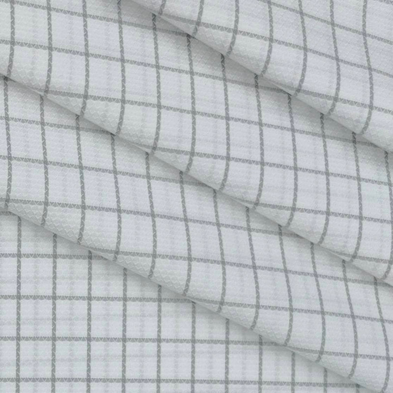 Shirt Fabric Grasim Egyptian Giza Cotton Check Colour Grey N White