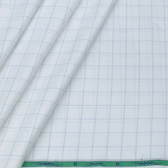 Shirt Fabric Grasim Egyptian Giza Cotton Check Colour Blue N White
