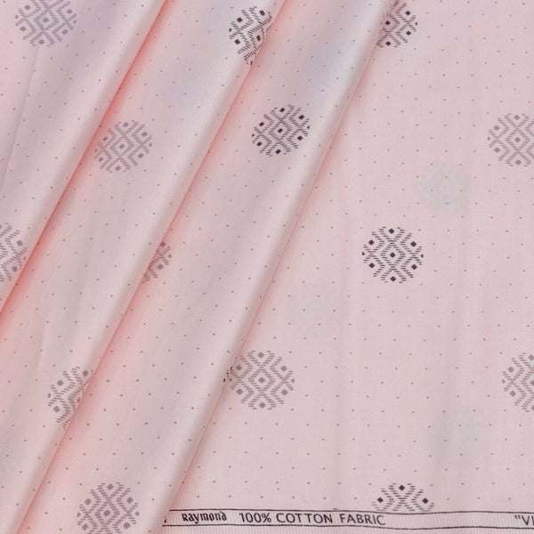 Shirt Fabric Raymond 100% Cotton Printed Colour Light Pink