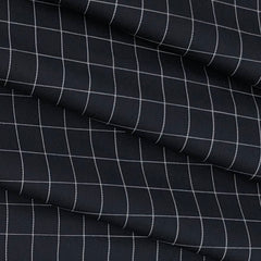 Shirt Fabric Raymond 100% Cotton Check Colour Bluish Black