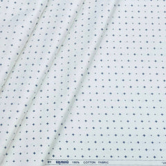 Shirt Fabric Raymond 100% Cotton Printed Colour Dark Blue N White