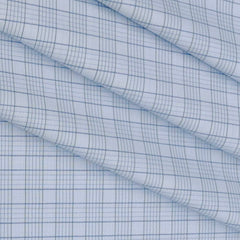 Shirt Fabric Raymond 100% Cotton Check Colour Light Green N Sky Blue