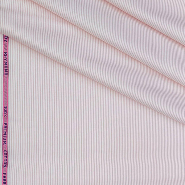 Shirt Fabric Raymond 100% Cotton Pin Lining Colour Pink