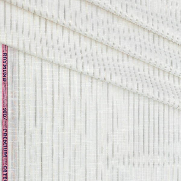 Shirt Fabric Raymond 100% Cotton Lining Colour Brown N Off White