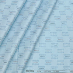 Shirt Fabric Raymond 100% Cotton Printed Colour Arctic Blue