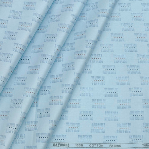 Shirt Fabric Raymond 100% Cotton Printed Colour Arctic Blue