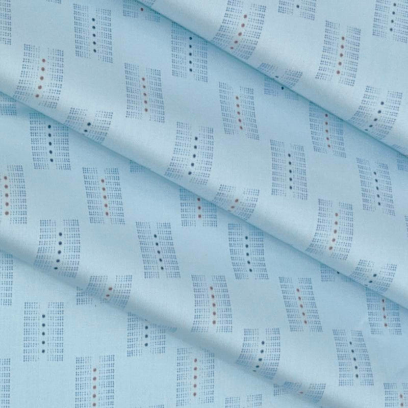 Shirt Fabric Raymond 100% Cotton Printed Colour Arctic Blue