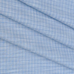 Shirt Fabric Raymond 100% Cotton Check Colour Light Blue