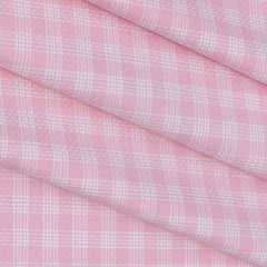 Shirt Fabric Raymond 100% Cotton Check Colour Pink N White