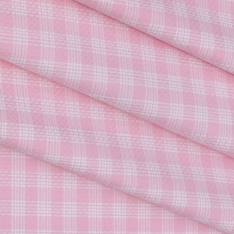 Shirt Fabric Raymond 100% Cotton Check Colour Pink N White