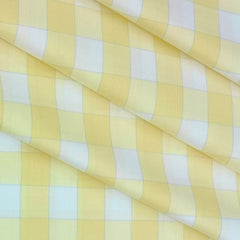 Shirt Fabric Raymond 100% Cotton Check Colour Butter Yellow N Off White