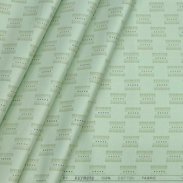 Shirt Fabric Raymond 100% Cotton Printed Colour Sage Green