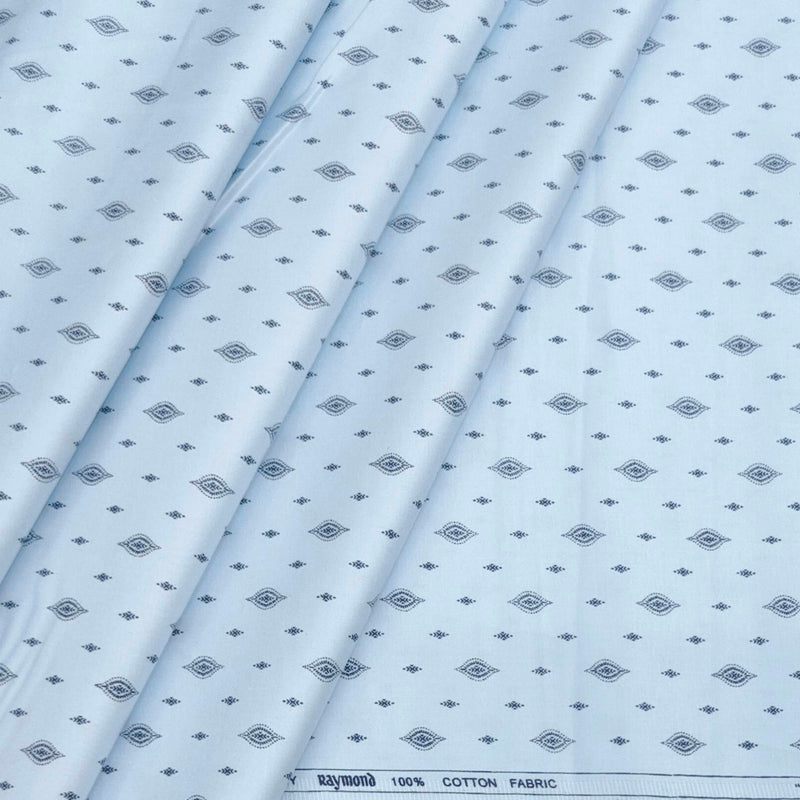 Shirt Fabric Raymond 100% Cotton Printed Colour River Blue