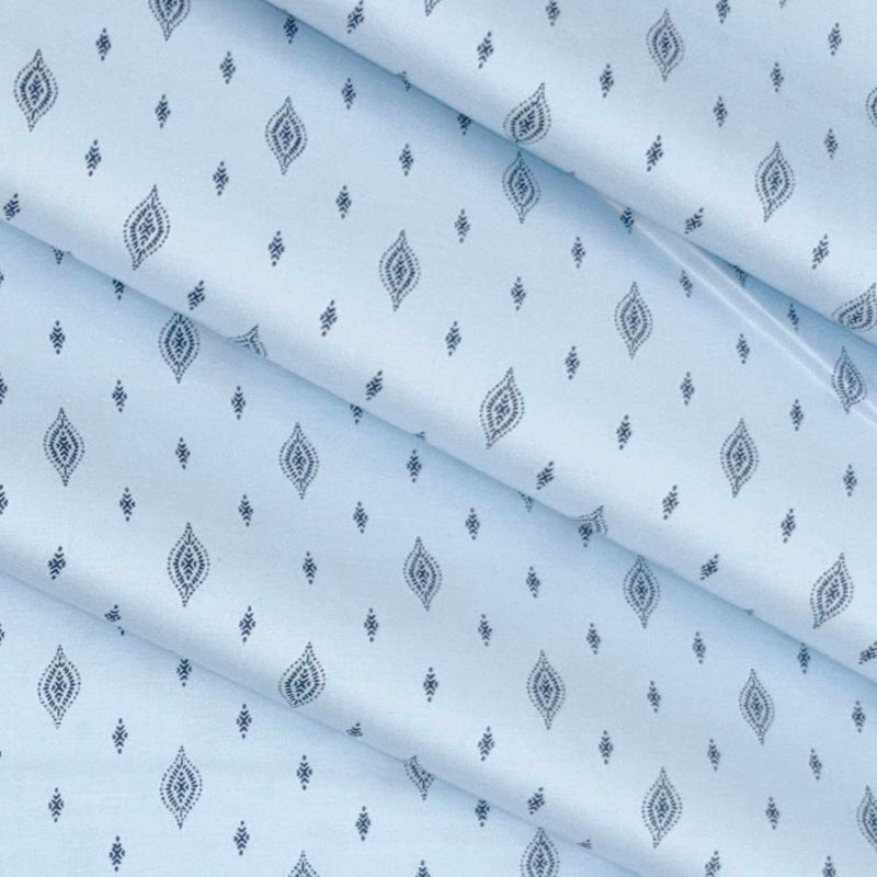 Shirt Fabric Raymond 100% Cotton Printed Colour River Blue