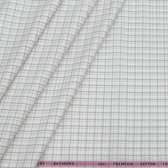 Shirt Fabric Raymond 100% Cotton Mix Check Colour Light Brown N Off White