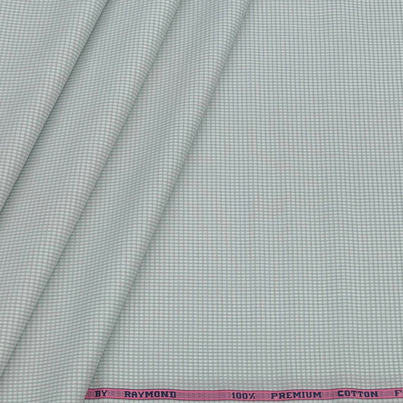 Shirt Fabric Raymond 100% Cotton Pin Check Colour Grey