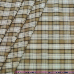 Shirt Fabric Raymond 100% Cotton Mix Check Colour Beige N Brown