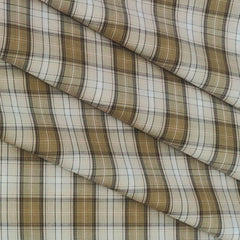 Shirt Fabric Raymond 100% Cotton Mix Check Colour Beige N Brown