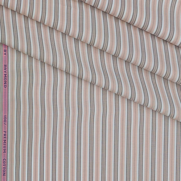 Shirt Fabric Raymond 100% Cotton Lining Colour Brown N White