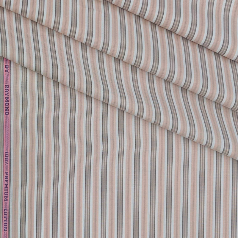 Shirt Fabric Raymond 100% Cotton Lining Colour Brown N White
