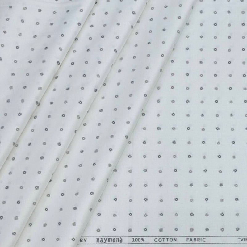 Shirt Fabric Raymond 100% Cotton Printed Colour Light Brown N White