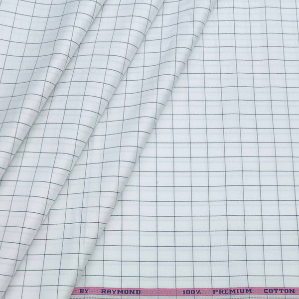 Shirt Fabric Raymond 100% Cotton Check Colour Black N White