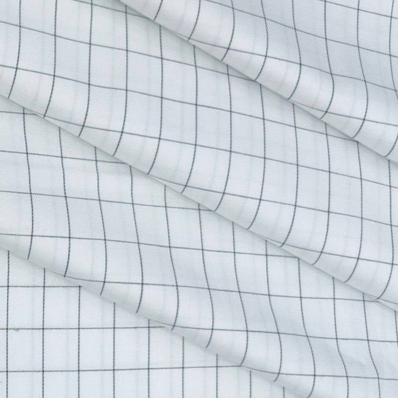Shirt Fabric Raymond 100% Cotton Check Colour Black N White