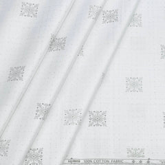 Shirt Fabric Raymond 100% Cotton Printed Colour White