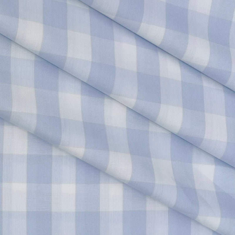 Shirt Fabric Raymond 100% Cotton Check Colour Blue N White
