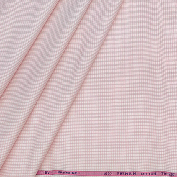 Shirt Fabric Raymond 100% Cotton Pin Check Colour Pink