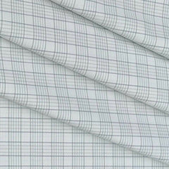 Shirt Fabric Raymond 100% Cotton Check Colour Off White N Dull Green