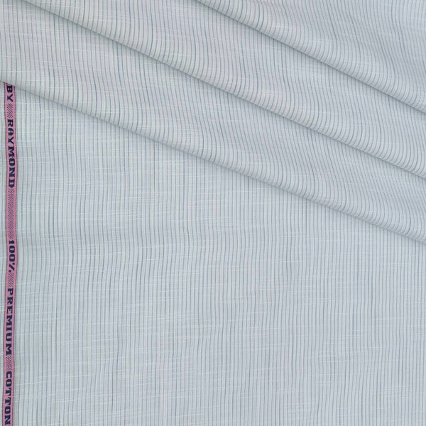 Shirt Fabric Raymond 100% Cotton Pin Lining Colour Blue N White