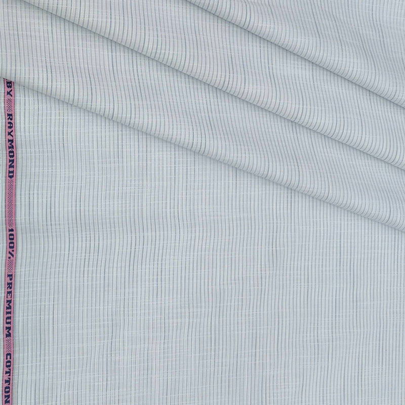 Shirt Fabric Raymond 100% Cotton Pin Lining Colour Blue N White