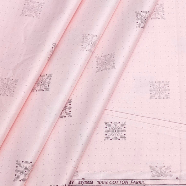 Shirt Fabric Raymond 100% Cotton Printed Colour Light Pink