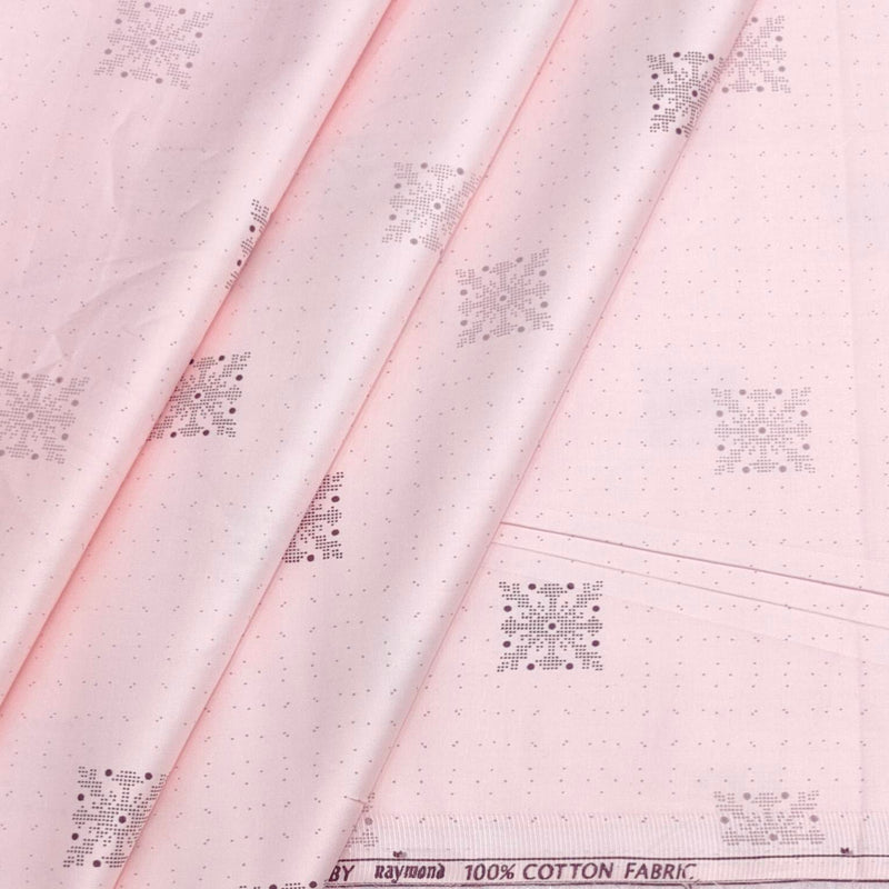 Shirt Fabric Raymond 100% Cotton Printed Colour Light Pink