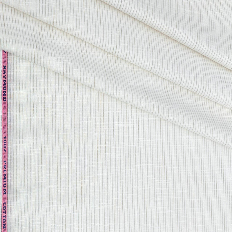 Shirt Fabric Raymond 100% Cotton Lining Colour Brown N Off White