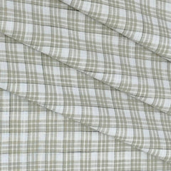 Shirt Fabric Raymond 100% Cotton Check Colour Greenish Brown N Off White